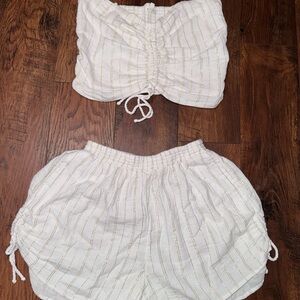 Aerie Textured White Fabric